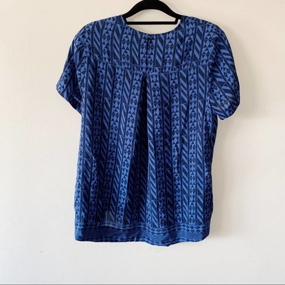 Madewell Silk Tailored Tee & Skirt Set in Geometric Stripe Size L/12 - Picture 5 of 14